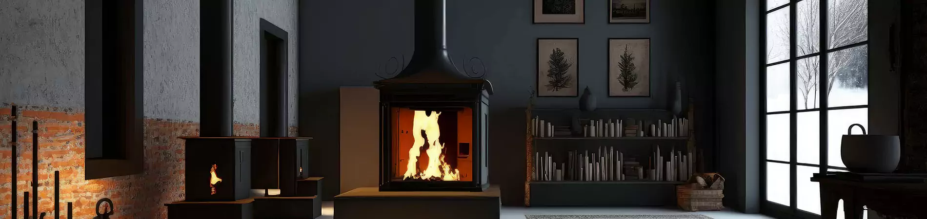 Glas Keramisch Öfen Kamine Kaminöfen - Cm. 21,5 x 25 Für Ofen